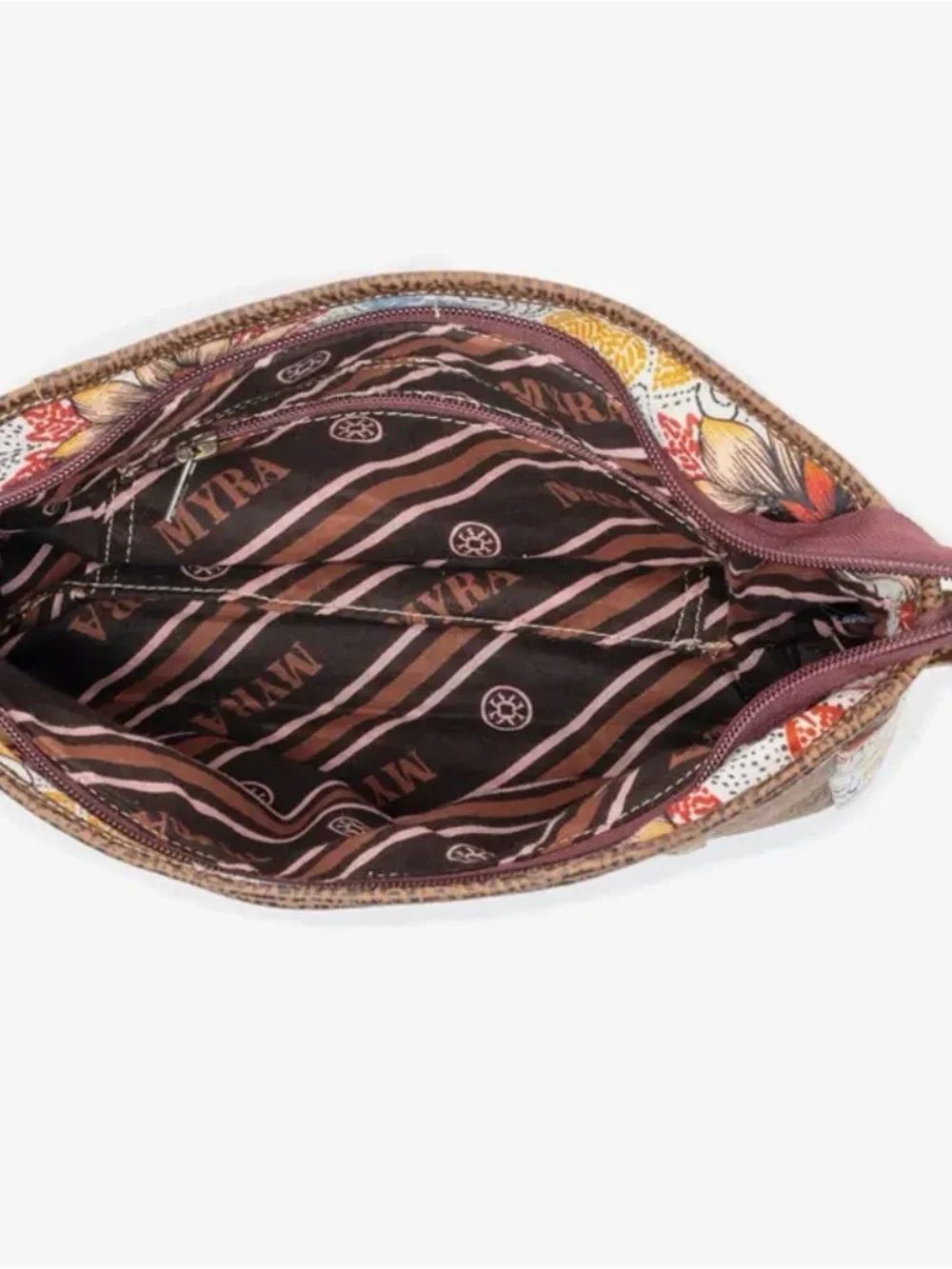 Myra Bag Floral Crossbody in Brown, Red, Yellow, Blue